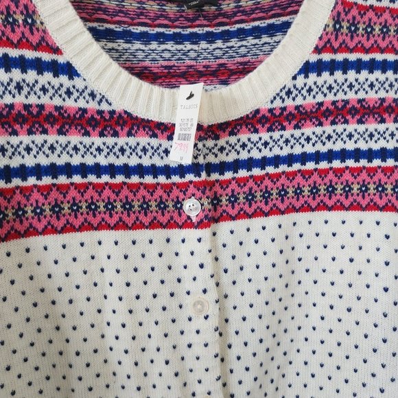 Talbots Button Down Sweater Nordic Medium NWT - Picture 3 of 5